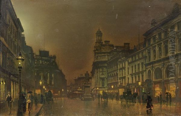 St. Ann's Square, Manchester Oil Painting by John Atkinson Grimshaw