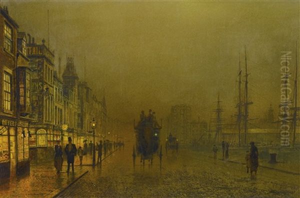 Glasgow Lights Oil Painting by John Atkinson Grimshaw