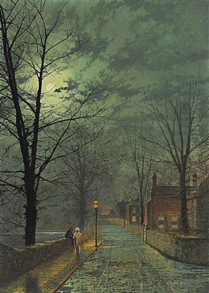 The Gossips, Bonchurch, Isle Of Wight Oil Painting by John Atkinson Grimshaw