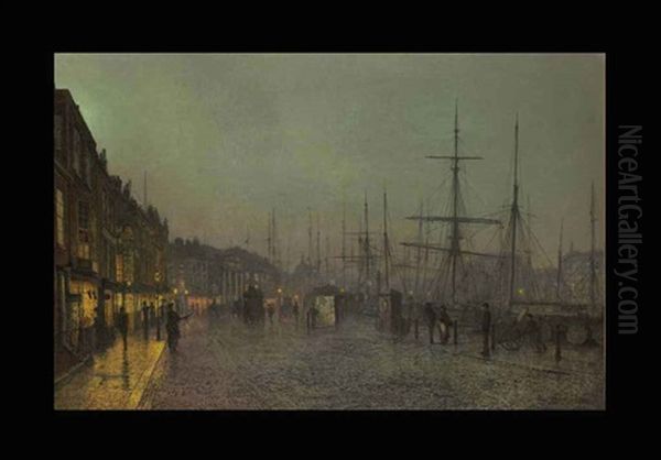 Old Greenock Oil Painting by John Atkinson Grimshaw