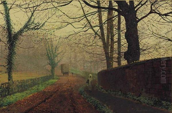 Stapleton Park, Near Pontefract, Leeds Oil Painting by John Atkinson Grimshaw