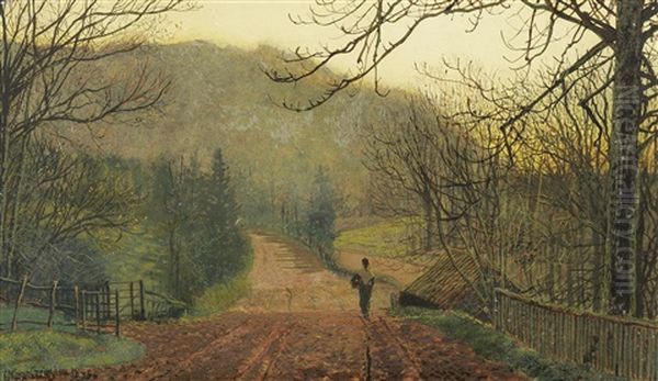 Forge Valley, Hackness, Near Scarborough Oil Painting by John Atkinson Grimshaw