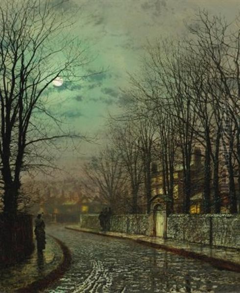 The Tryst Oil Painting by John Atkinson Grimshaw