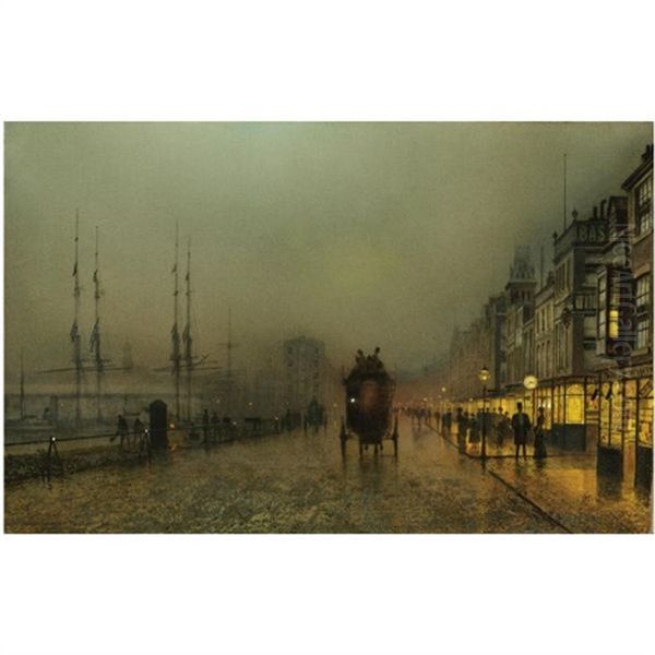 Saturday Night On The Clyde At Glasgow by John Atkinson Grimshaw