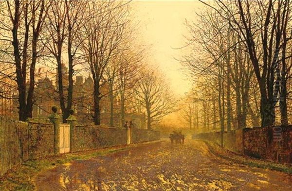 Autumn Evening Oil Painting by John Atkinson Grimshaw