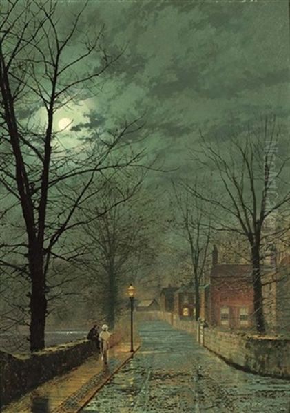 The Gossips, Bonchurch, Isle Of Wight Oil Painting by John Atkinson Grimshaw