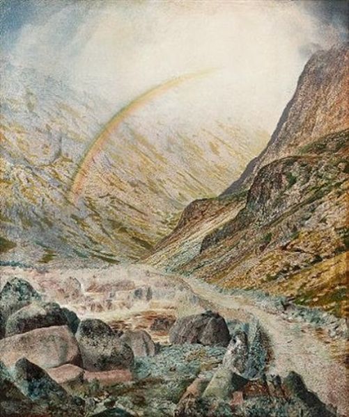 A Mountain Road, Flood Time Oil Painting by John Atkinson Grimshaw