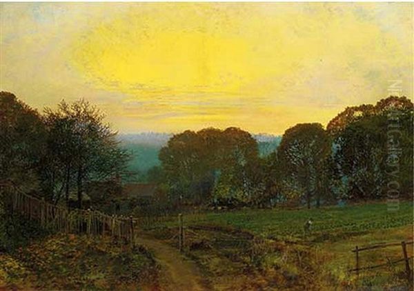 Twilight Oil Painting by John Atkinson Grimshaw