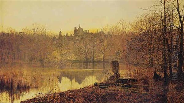 Evening Gold Oil Painting by John Atkinson Grimshaw