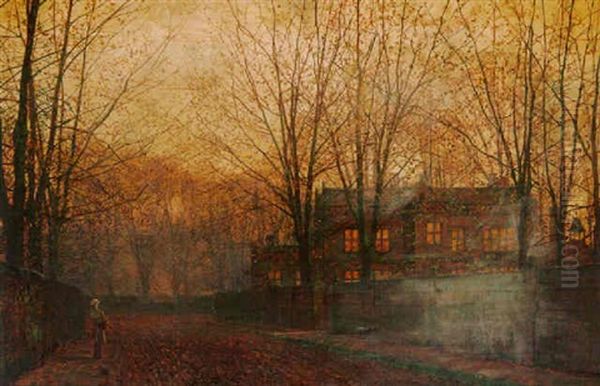 The Farewell Gleam Oil Painting by John Atkinson Grimshaw