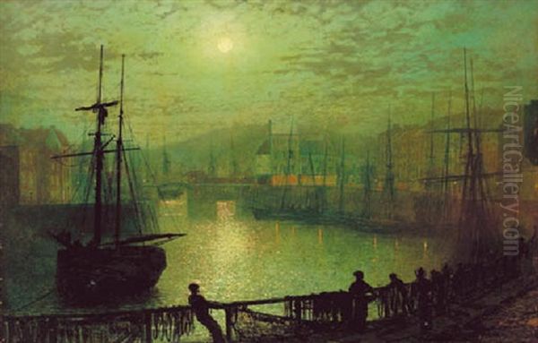 Whitby From The Quay Oil Painting by John Atkinson Grimshaw