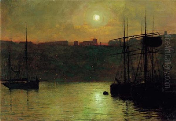 Scarborough At Dusk Oil Painting by John Atkinson Grimshaw