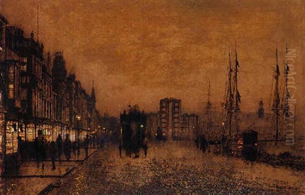 The Broomiliev, Glasgow Oil Painting by John Atkinson Grimshaw