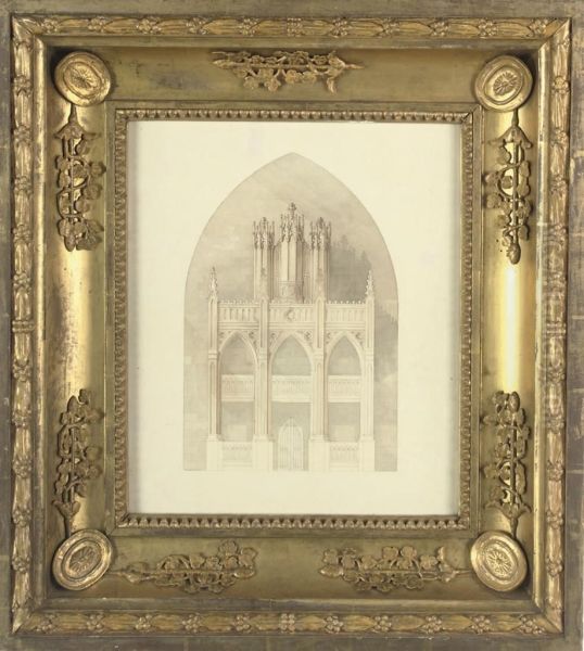 Design For An Organ Case Oil Painting by Henry Bailey