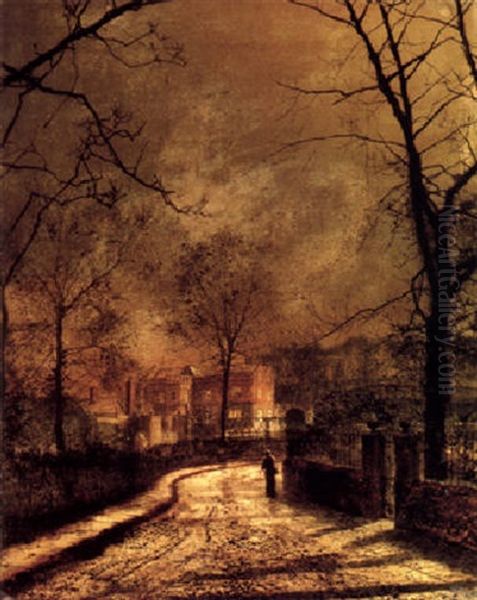 Autumn Scene, Leeds Oil Painting by John Atkinson Grimshaw