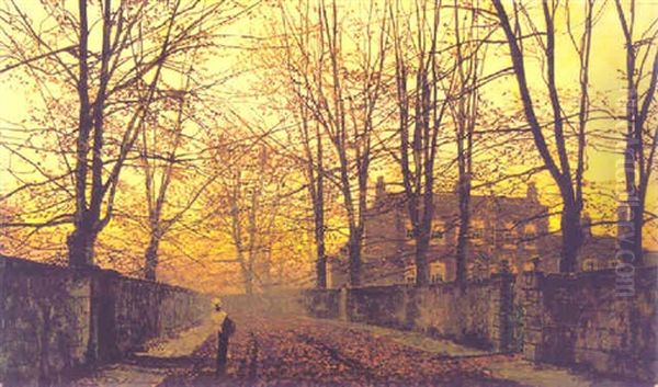 Evening Gold Oil Painting by John Atkinson Grimshaw