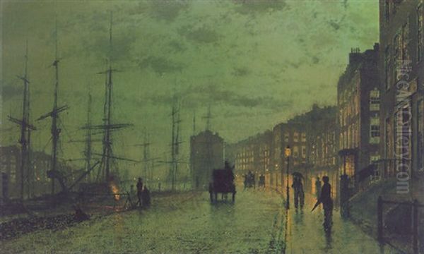 Shipping On The Clyde Oil Painting by John Atkinson Grimshaw