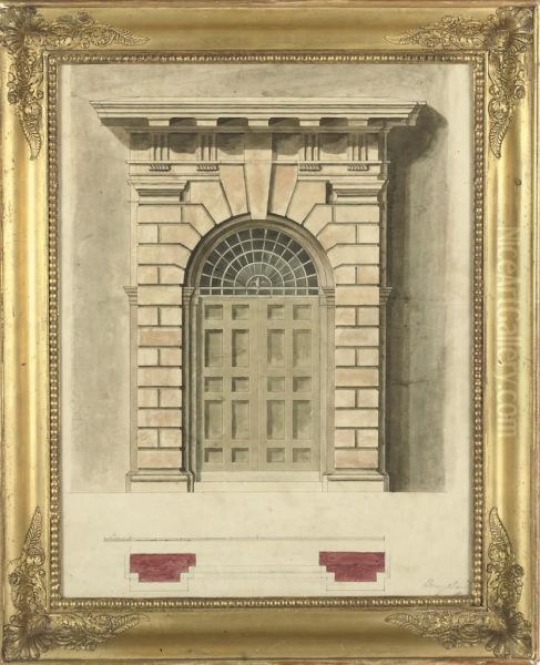 Design For A Palladian Doorway Oil Painting by Henry Bailey