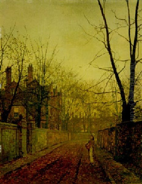 A Lane In Autumn Oil Painting by John Atkinson Grimshaw