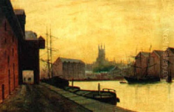 Gloucester Docks, 1890 Oil Painting by John Atkinson Grimshaw