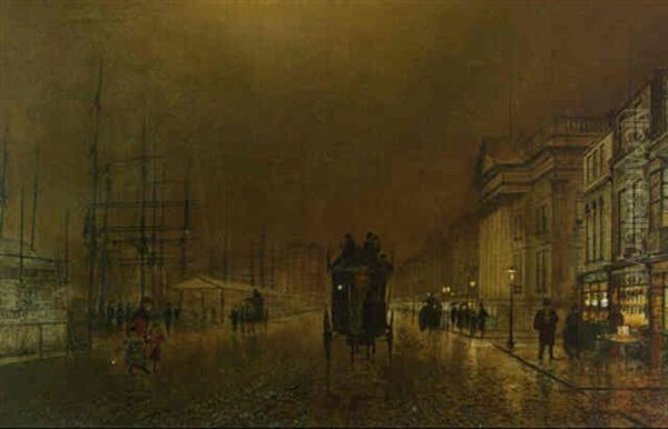 Canning Dock, Liverpool Oil Painting by John Atkinson Grimshaw