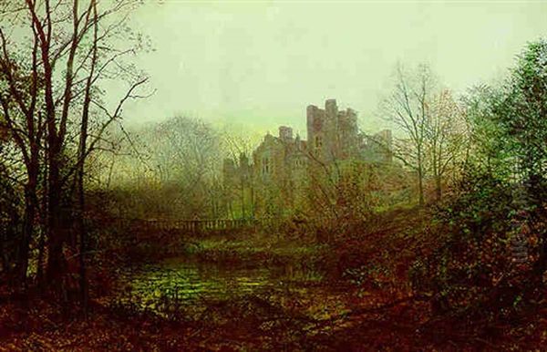 An October Afterglow Oil Painting by John Atkinson Grimshaw