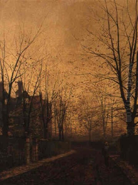 Gold Of Autumn Oil Painting by John Atkinson Grimshaw