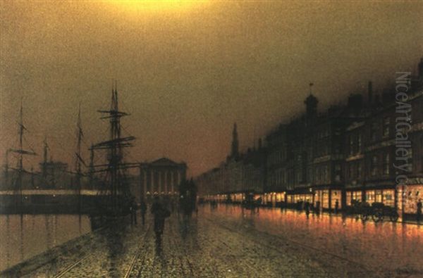 Greenock Harbour Oil Painting by John Atkinson Grimshaw