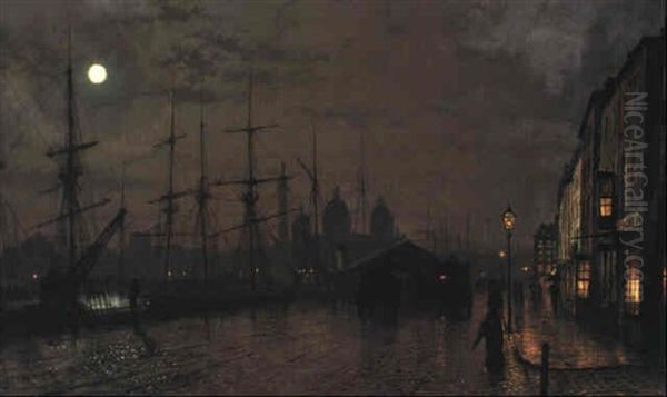 Prince's Dockside, Hull Oil Painting by John Atkinson Grimshaw