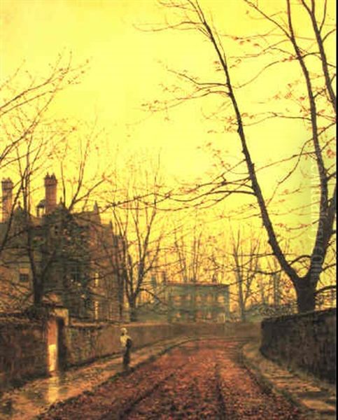 Hampstead - Autumn Gold Oil Painting by John Atkinson Grimshaw