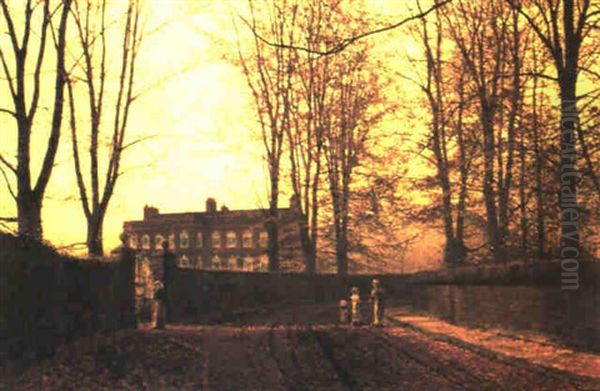 The Lane In Autumn Oil Painting by John Atkinson Grimshaw