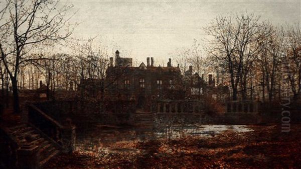 A Manor House In The Autumn Oil Painting by John Atkinson Grimshaw