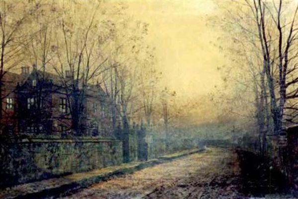 A November Morning                                          (dated 1824) Oil Painting by John Atkinson Grimshaw