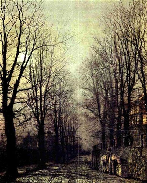 Moonlight And Shadow Oil Painting by John Atkinson Grimshaw