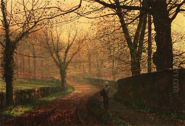 Autumn, Becketts Park Oil Painting by John Atkinson Grimshaw