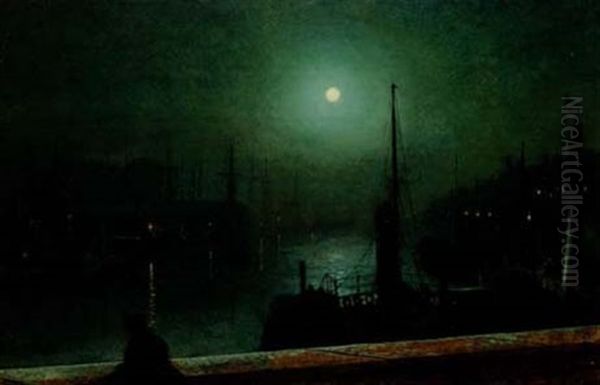 On The Clyde, Glasgow Oil Painting by John Atkinson Grimshaw