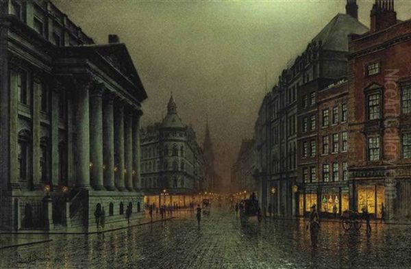 The Mansion House, London Oil Painting by Louis H. Grimshaw