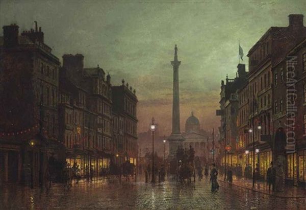 Whitehall Oil Painting by Louis H. Grimshaw