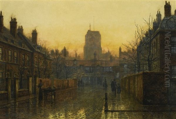 Old Chelsea Oil Painting by Louis H. Grimshaw