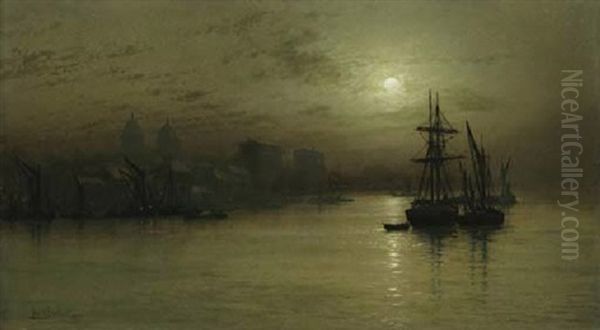 Greenwich Oil Painting by Louis H. Grimshaw