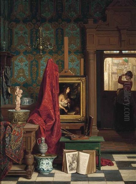 Waiting For A Loved One Oil Painting by Charles Joseph Grips