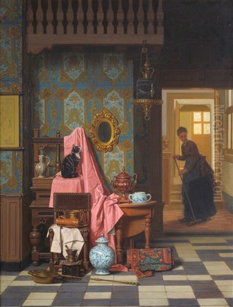 Opportunity Makes A Thief Oil Painting by Charles Joseph Grips