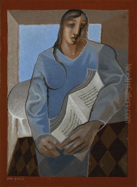 Femme Au Livre Oil Painting by Juan Gris