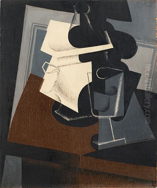 Nature Morte Sur Une Table Oil Painting by Juan Gris