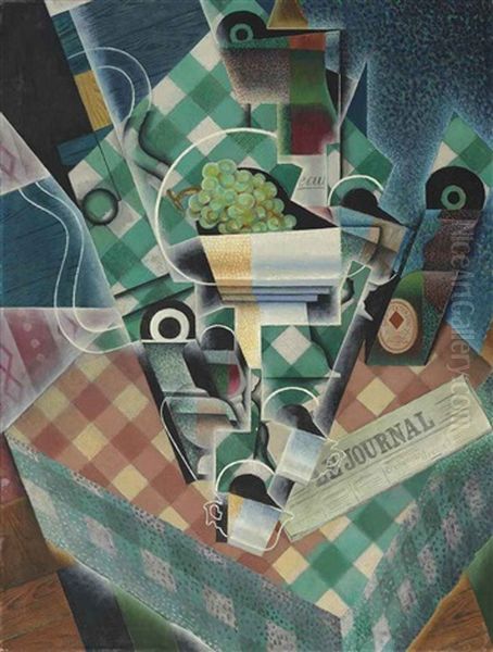 Nature Morte A La Nappe A Carreaux Oil Painting by Juan Gris