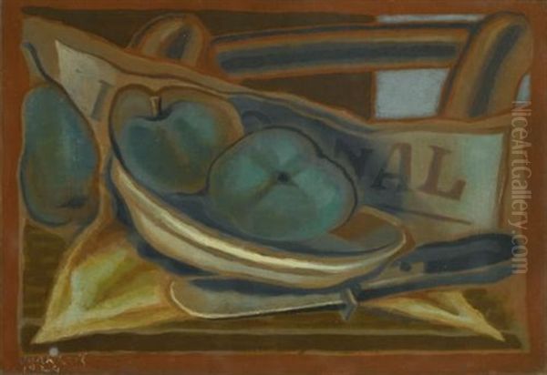 Les Pommes Oil Painting by Juan Gris