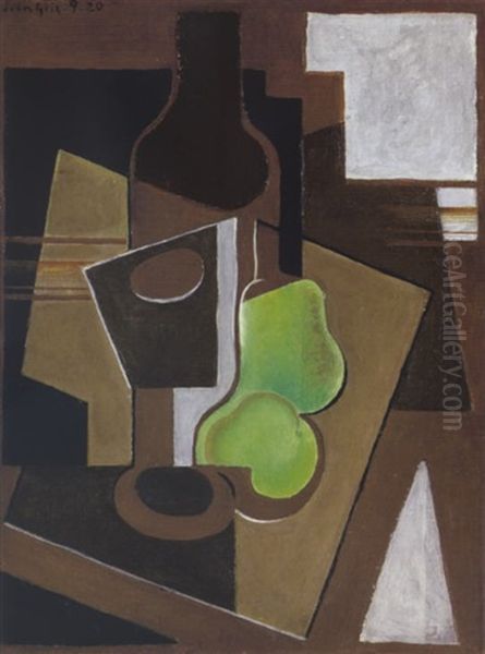 Bouteille Et Poires Oil Painting by Juan Gris