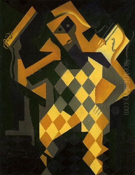 L'arlequin Au Violon Oil Painting by Juan Gris