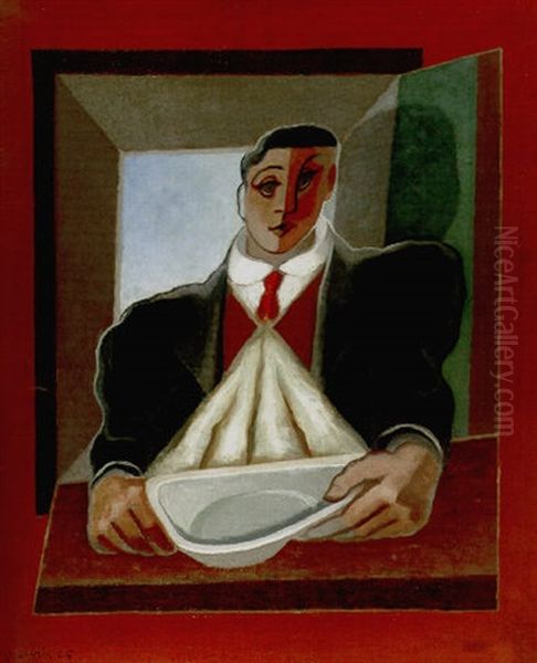 Homme Attable Oil Painting by Juan Gris