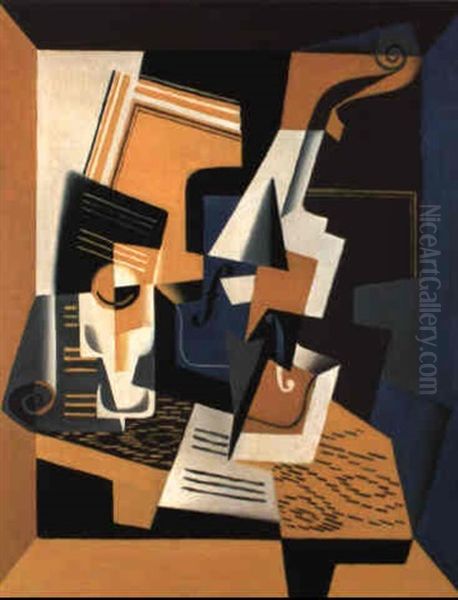 Violon Et Verre Oil Painting by Juan Gris